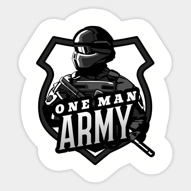 One MAN Army Sticker by Dankest Merch